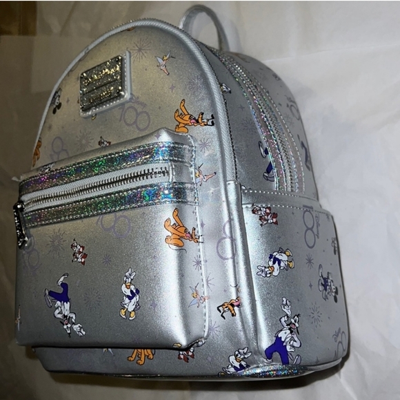 NWT Disney 100th Anniversary Platinum Mickey & Friends Mini Backpack - Picture 3 of 7